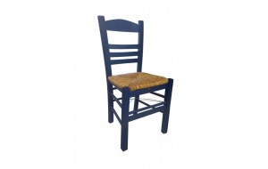 Σίφνος καρέκλα από ψάθα εμποτισμένο με ανιλίνη μπλε