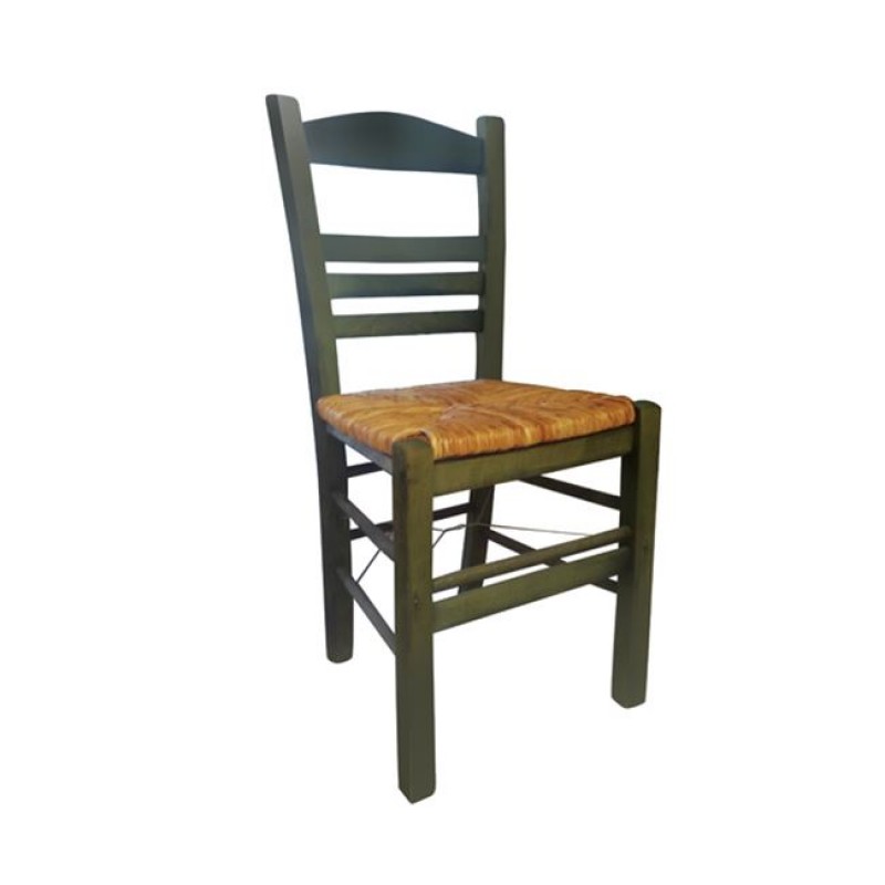 Σιφνοσ καρέκλα από ψάθα και εμποτις μένη ανιλίνη πράσινο