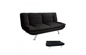 Elvira καναπές κρεβάτι ύφασμα μαύρο183x88x85 εκ