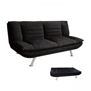 Elvira καναπές κρεβάτι ύφασμα μαύρο183x88x85 εκ.