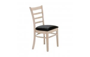 Naturale-l καρέκλα σε αντικέ λευκό με μαύρο κάλυμμα