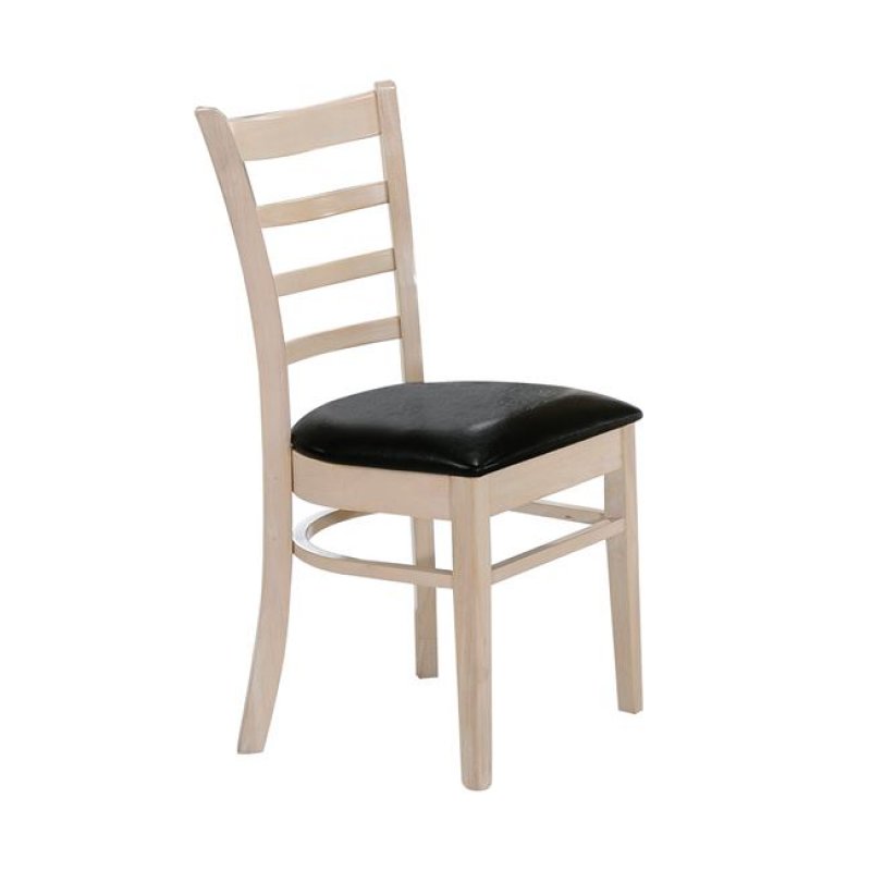 Naturale-l καρέκλα σε αντικέ λευκό με μαύροκάλυμμα
