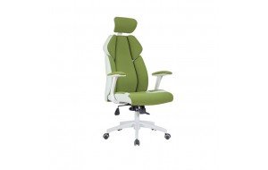 Πολυθρόνα διευθυντή πράσινο microfiber λευκό pu 64x72x130cm