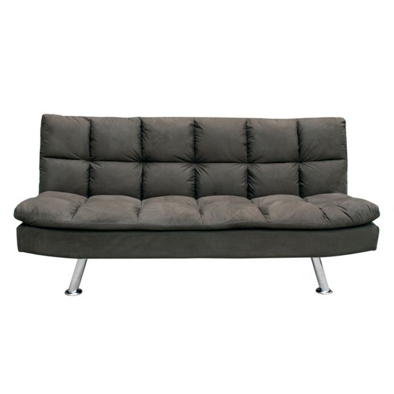 Ramada καναπές κρεβάτι με ύφασμα σκούρο καφέ 182x92x93cm