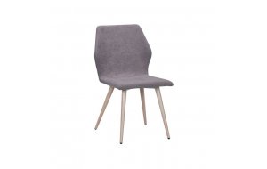 Leto καρέκλα μεταλλική με βαφή φυσικό με ύφασμα grey brown