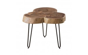 Fuego 3 τραπέζι σαλονιού από ξύλο ακακίας σε φυσικό χρώμα 50x50x42 εκ
