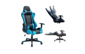 Gaming πολυθρόνα pvc μαύρο με μπλε