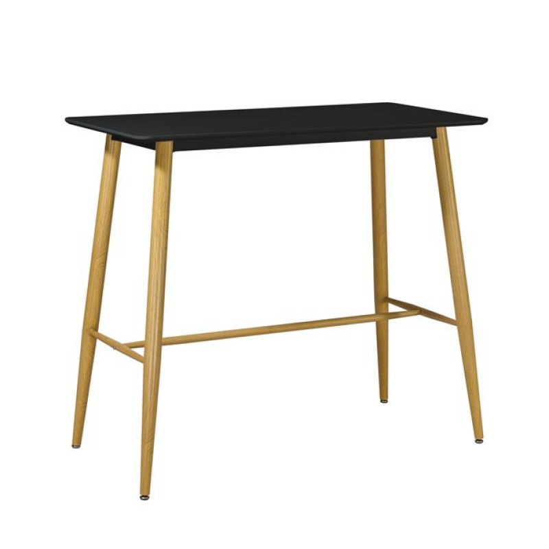 Lavida τραπέζι bar με μαύρη επιφάνεια και μεταλλική βάση 120x60x106 εκ