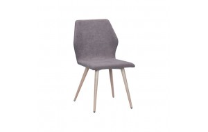 Leto καρέκλα μεταλλική με βαφή φυσικό με ύφασμα grey brown