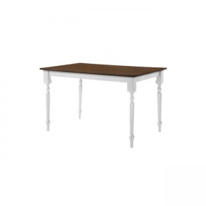 Saloon ξύλινο τραπέζι σε καρυδί και λευκό χρώμα 150x90x74 εκ