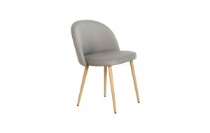 Bella καρέκλα μεταλλική με βαφή φυσικό με ύφασμα sand grey