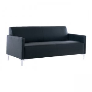 Style καναπές τριθέσιος με pu μαύρο 164x71x72 εκ