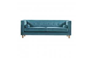 Midland καναπές τριθέσιος με ύφασμα βαθύ γαλάζιο velure