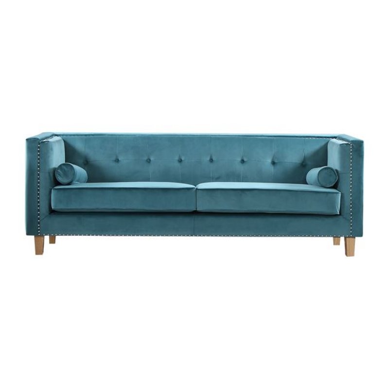 Midland καναπές τριθέσιος με ύφασμα βαθύ γαλάζιο velure