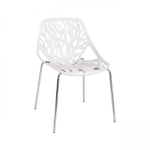 Linea Καρέκλα μεταλλική με PP Λευκό