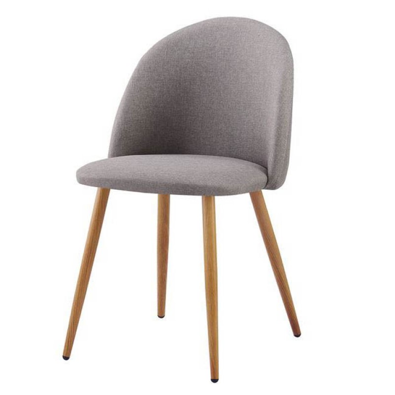 Bella μεταλλική καρέκλα με βαφή σε φυσικό χρώμα και ύφασμα σκούρο γκρι 45x53x77 εκ
