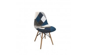 Art Wood καρέκλα pp με ύφασμα patchwork blue 47x52x84 εκ