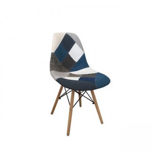 Art Wood καρέκλα pp με ύφασμα patchwork blue 47x52x84 εκ