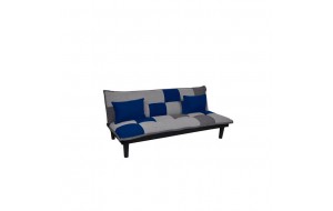 Fender καναπές κρεβάτι με ύφασμα patchwork blue 168x76x70εκ