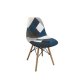 Art Wood καρέκλα pp με ύφασμα patchwork blue