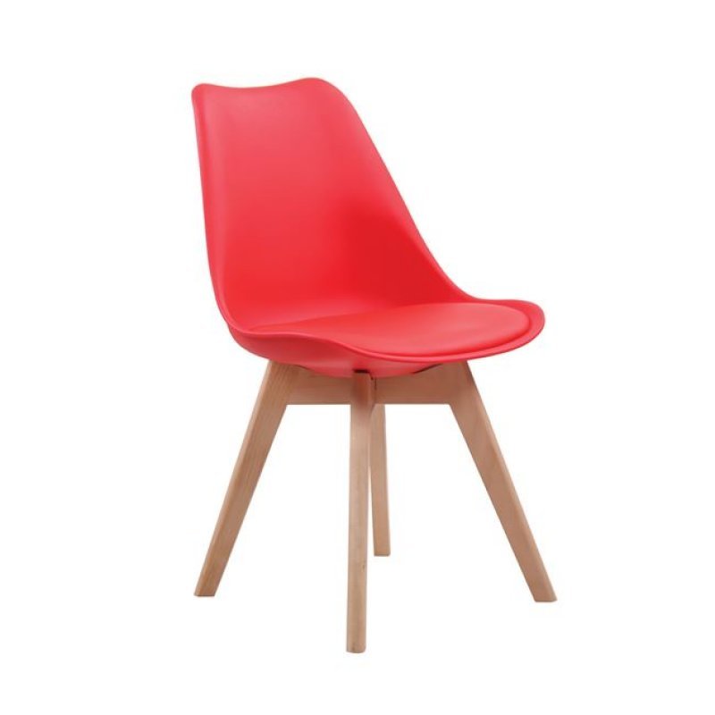 Κόκκινη καρέκλα Martin pp με ξύλινα πόδια
