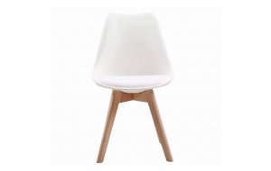 Minimal Martin καρέκλα pp λευκή με ξύλινη βάση σετ των τεσσάρων