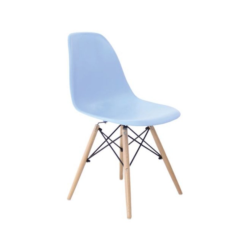Art wood καρέκλα pp σιέλ με ξύλινα πόδια 46x52x82 εκ