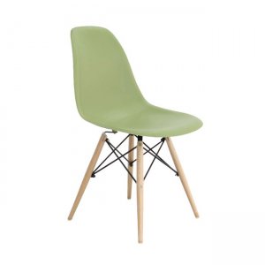 Art wood καρέκλα pp πράσινη με ξύλινα πόδια 46x52x82cm