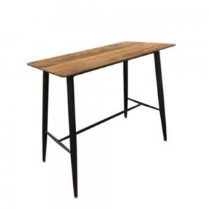 Lavida τραπέζι bar με μεταλλική μαύρη βάση και επιφάνεια antique oak 120x60x106 εκ
