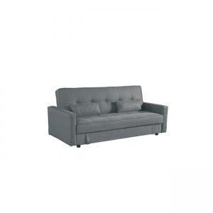 Open καναπές κρεβάτι με αποθηκευτικό χώρο και ύφασμα γκρι 200x86x89 εκ