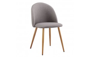 Bella μεταλλική καρέκλα με βαφή σε φυσικό χρώμα και ύφασμα σε γκρι απόχρωση 50x56x80 εκ