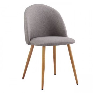 Bella μεταλλική καρέκλα με βαφή σε φυσικό χρώμα και ύφασμα σε γκρι απόχρωση 50x56x80 εκ