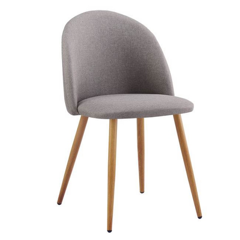 Bella μεταλλική καρέκλα με βαφή σε φυσικό χρώμα και ύφασμα σκούρο γκρι 45x53x77 εκ