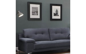Note καναπές τριθέσιος με ύφασμα σε μπλε γκρι απόχρωση