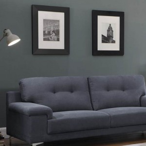 Note καναπές τριθέσιος με ύφασμα σε μπλε γκρι απόχρωση
