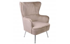 Croma υφασμάτινη πολυθρόνα με καφέ velure velvet ύφασμα