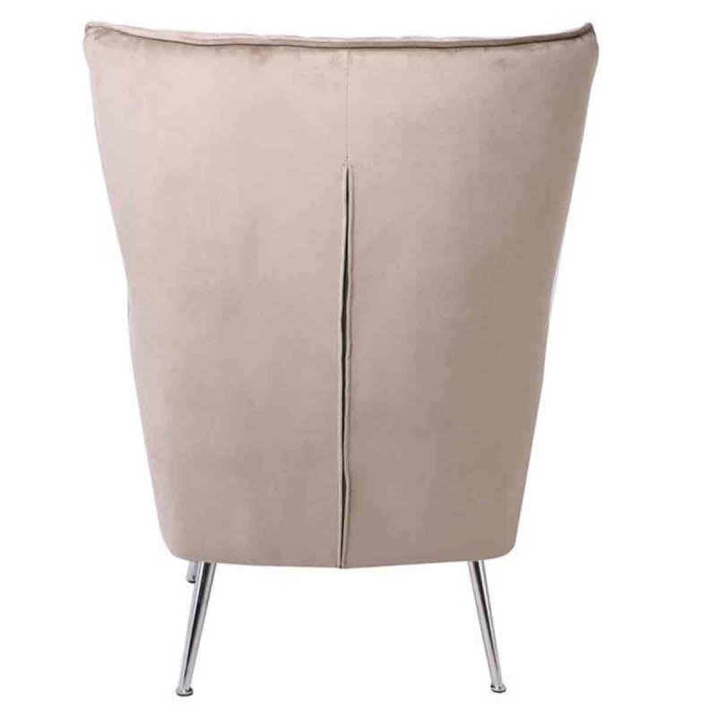 Croma υφασμάτινη πολυθρόνα με καφέ velure velvet ύφασμα