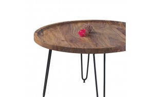 Matri ξύλινο τραπέζι σαλονιού σε φυσική απόχρωση με μετ&a