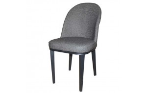 Καρέκλα Tex με μεταλλική βαφή σε μαύρο χρώμα και linen pu σε &alp