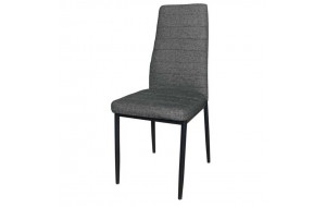 Καρέκλα Jetta linen pu μεταλλική μαύρη με pu ανθρακί 43x62x104 εκ