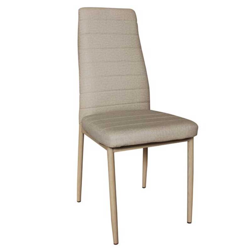 Jetta καρέκλα με μεταλλική βάση σε φυσική απόχρωση με pu linen σε μπεζ χρώμα 43x62x104 εκ