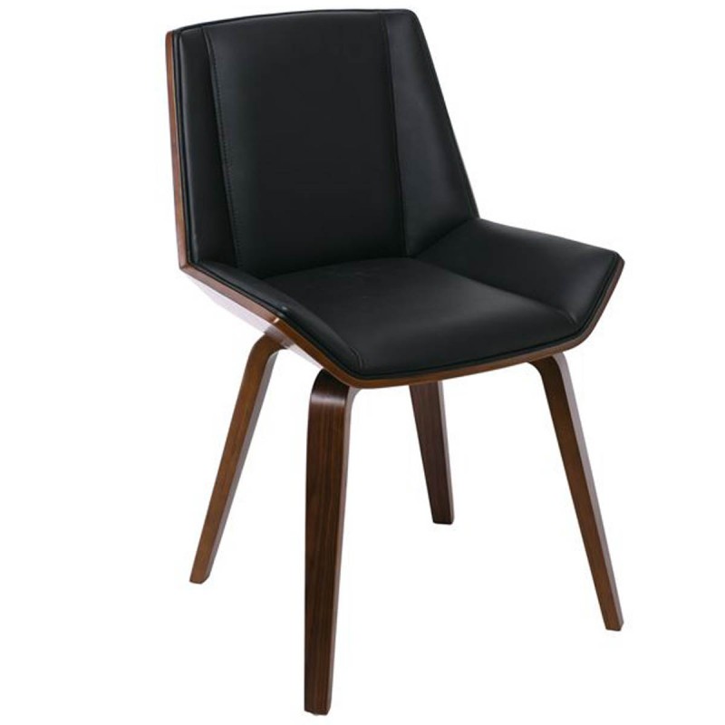 Numan καρέκλα καρυδί με pu σε μαύρο χρώμα 52x54x80 εκ