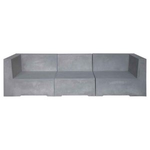 Concrete καναπές τριθέσιος από τσιμέντο γκρι 228x83x65 εκ