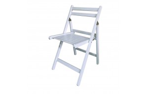 Βοηθητική καρέκλα εξωτερικού χώρου πτυσσόμενη λευκή από ξύλο 43x48x77 εκ