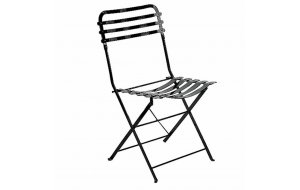 Καρέκλα ζαππείου μεταλλική πτυσσόμενη σε μαύρο χρώμα 45x45x84 εκ