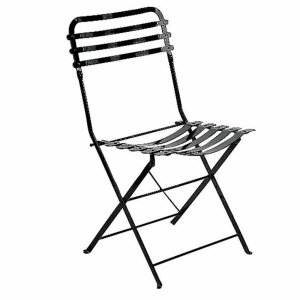 Καρέκλα ζαππείου μεταλλική πτυσσόμενη σε μαύρο χρώμα 45x45x84 εκ