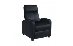 Πολυθρόνα Relax με μαύρο ύφασμα βελούδο 68x86x99 εκ