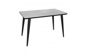 Union τραπέζι μαύρο με λευκό γυάλινη επιφάνεια 120x70x75 εκ