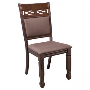 Debby καρέκλα με σκελετό ξύλινο σε καρυδί χρώμα και ύφασμα καφέ 51x61x82 εκ