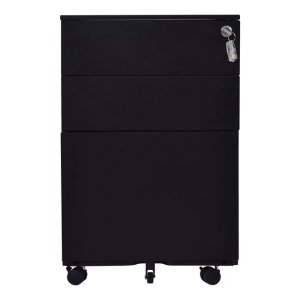Μαύρη συρταριέρα μεταλλική 39x52x60 εκ